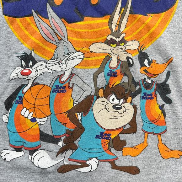 Space Jam Tune Squad Gray T-Shirt Crew Neck Short Sleeve Y2K Cartoon Large - Picture 5 of 5